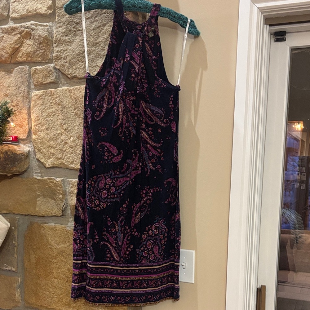 Tommy Bahama Navy and Purple Paisley Dress